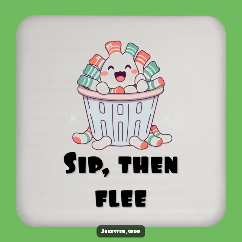 Funny Sock Escape Coasters - Hilarious Set for Laundry Room Humor