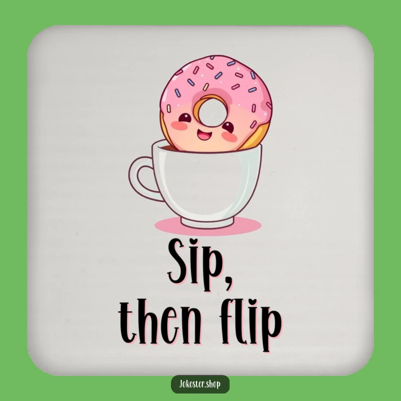 Funny Giggling Donut Coaster Set: Protect Surfaces with Coffee-Lover Humor
