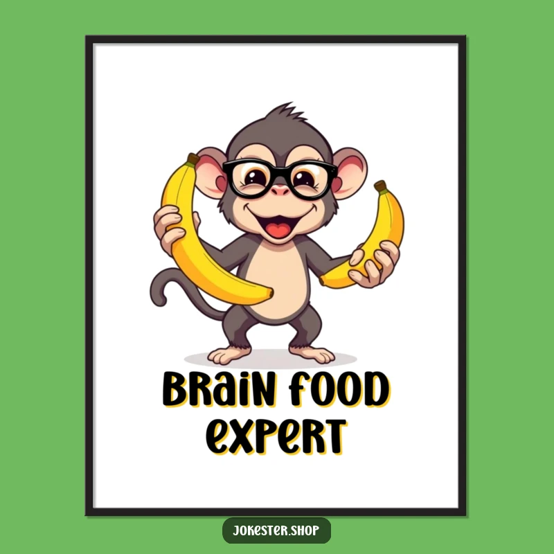 Funny Monkey Juggling Bananas Poster - Add Whimsical Art to Your Walls