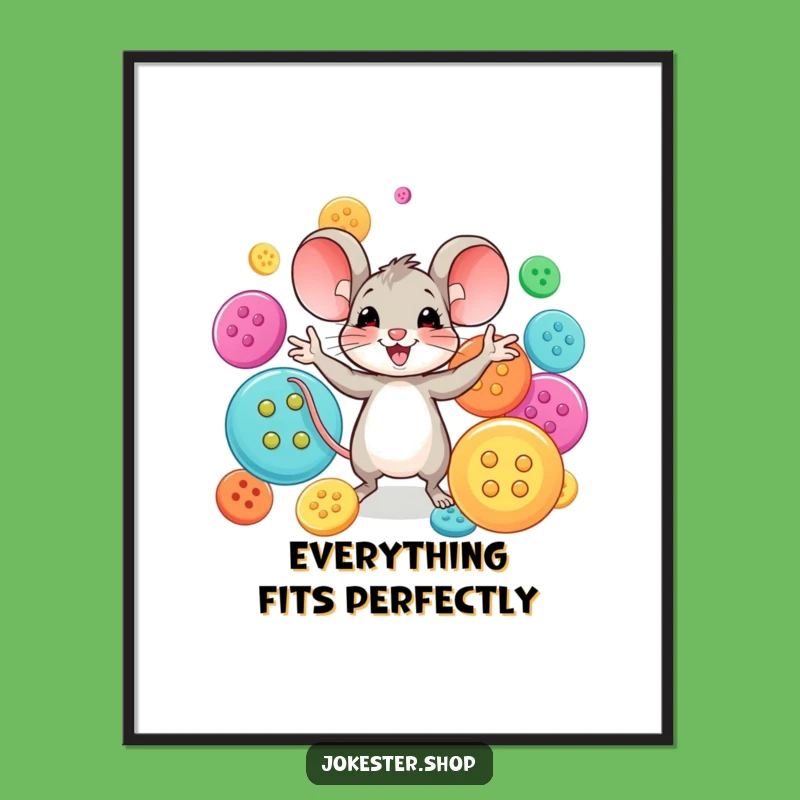 Funny Mouse Buttons Poster: Hilarious Wall Art for a Creative Space