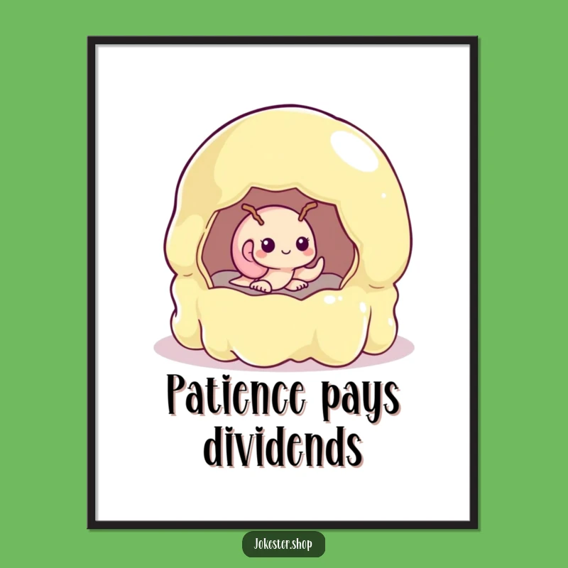 Funny Shy Snail Poster - Wobbly Jelly Mold Art for Whimsical Wall Decor