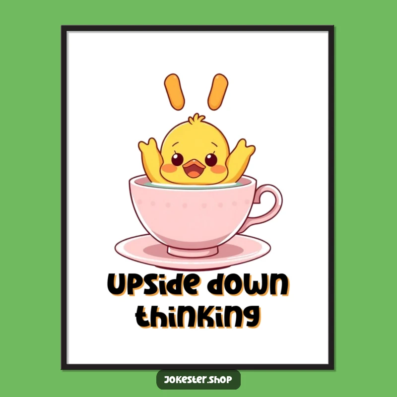 Funny Rubber Ducky Teacup Poster: Surprise Wall Art, Hilarious Decor Gift!