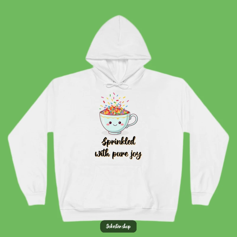 Cozy Funny Sprinkle Teacup Hoodie: Warm Up with Cheerful, Dancing Sprinkles, Perfect Gift