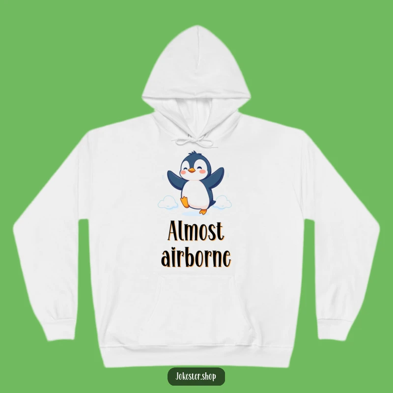 Funny Penguin Fly Hoodie: Cozy Determined Bird Wear for a Hilarious Gift