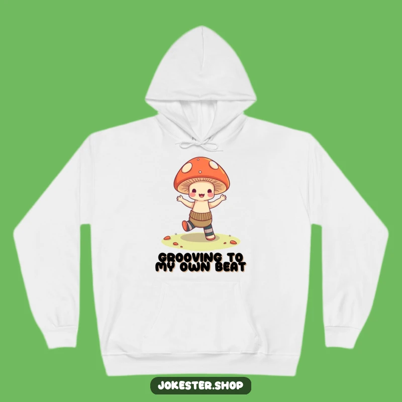 Funny Mushroom Dancing Hoodie: Cozy Mismatched Socks Warmth, Hilarious Gift!