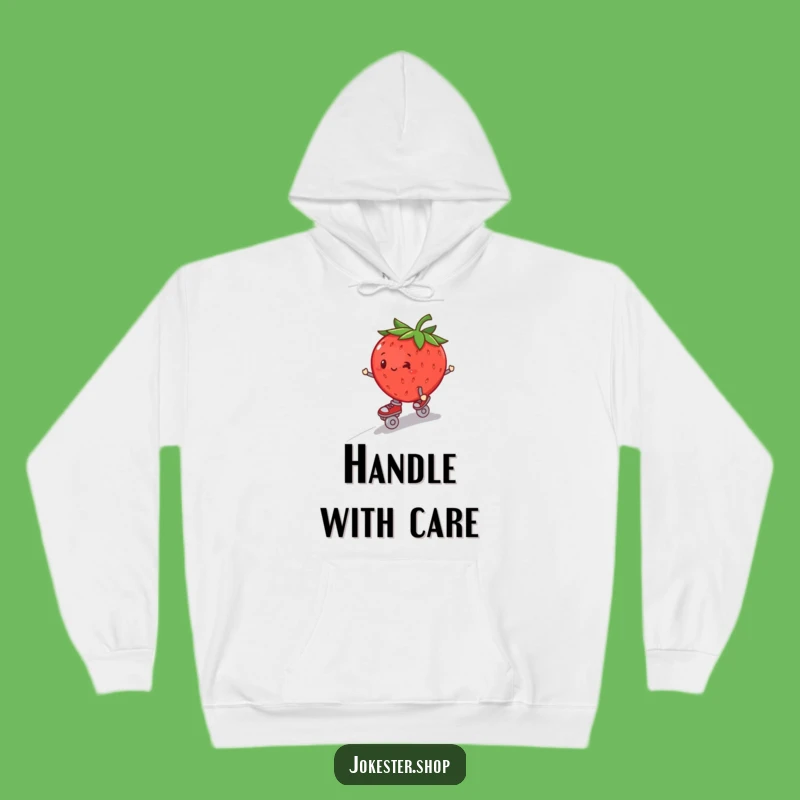 Funny Strawberry Roller Skate Hoodie - Cozy Wobbly Fun, Ideal Funny Gift