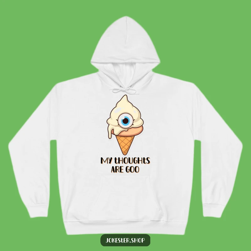 Funny Confused Melting Ice Cream Hoodie - Cozy Cartoon Comfort Gift!