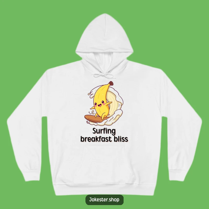 Funny Cozy Banana Wave Hoodie - Warm & Hilarious Surfing Gift