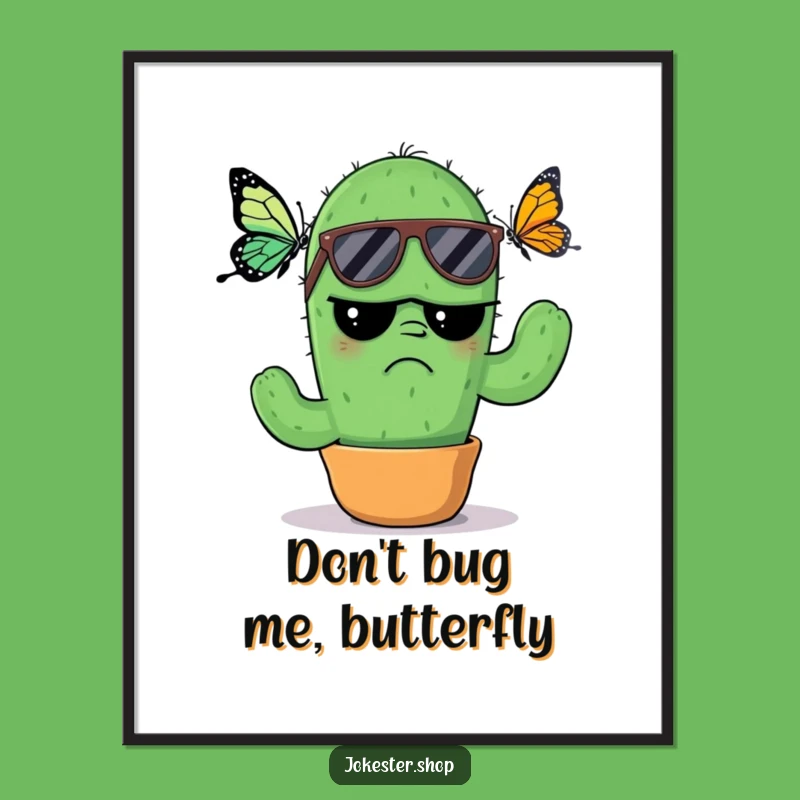 Funny Grumpy Cactus Free Printable Wall Art - Sunglasses Cool, Downloadable Decor