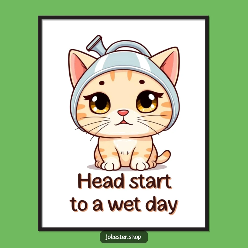 Free Printable Cat Wall Art: Bewildered Cat Gardener Helmet Art!