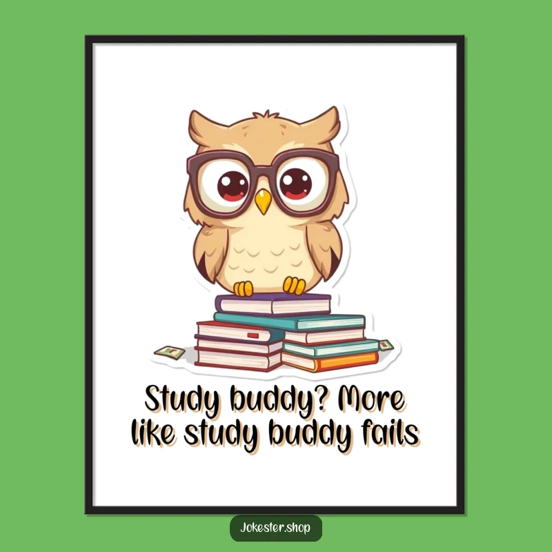Free Printable Wall Art: Startled Owl Scholar, Humorous Downloadable Decor