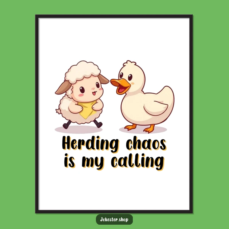 Free Printable Wall Art: Clumsy Sheep & Rubber Duck, Humorous Downloadable Decor