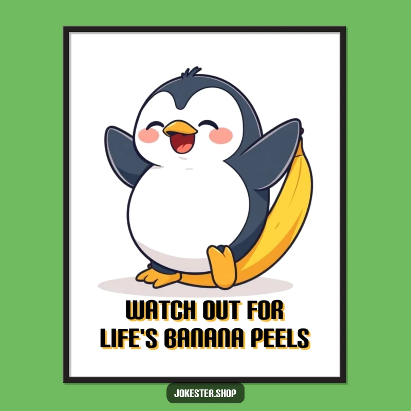 Funny Free Printable Wall Art: Penguin's Slippery Surprise!