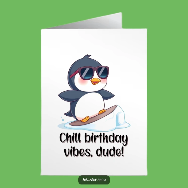 Free Printable Birthday Card: Cool Penguin Surfer for a Hilarious Downloadable Gift