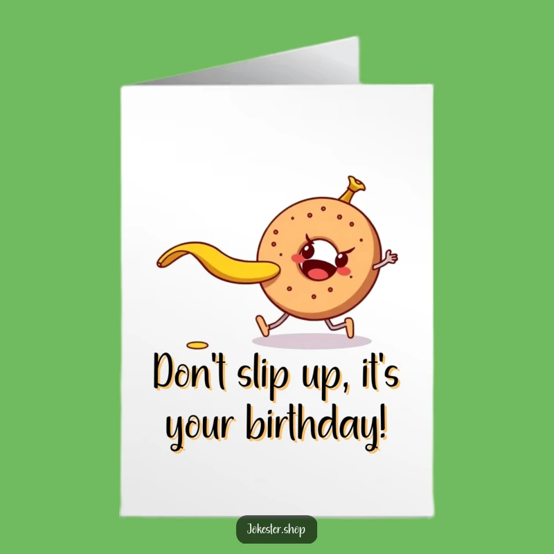 Free Printable Birthday Card: Banana Peel vs Bagel for a Funny Downloadable Gift