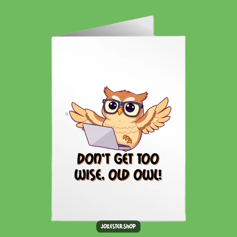 Free Printable Birthday Card: Confused Owl, Tech Woes, Funny Digital Download