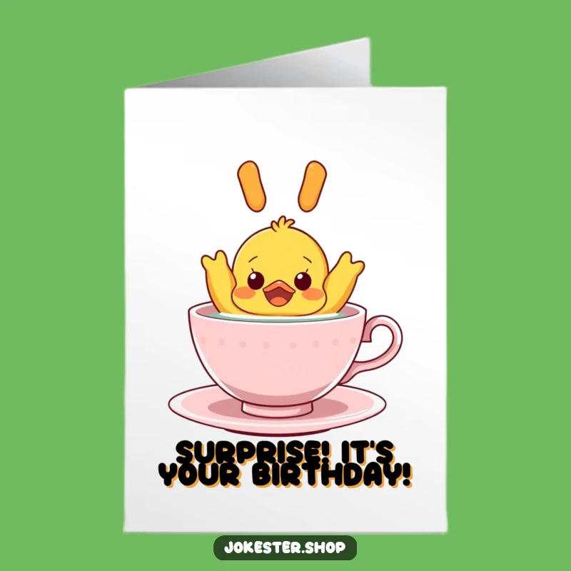 Surprised Rubber Ducky Free Printable Birthday Card - Whimsical Catch Up Gift