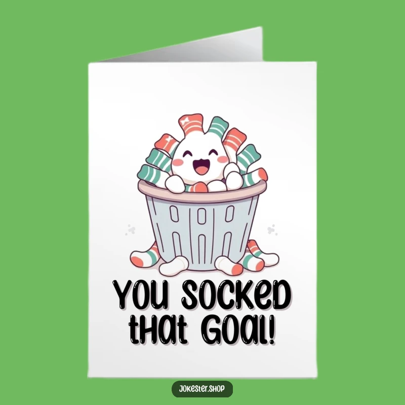 Free Printable Congrats Card: Funny Escaping Socks - Hilarious Laundry Day LOL Downloadable Gift
