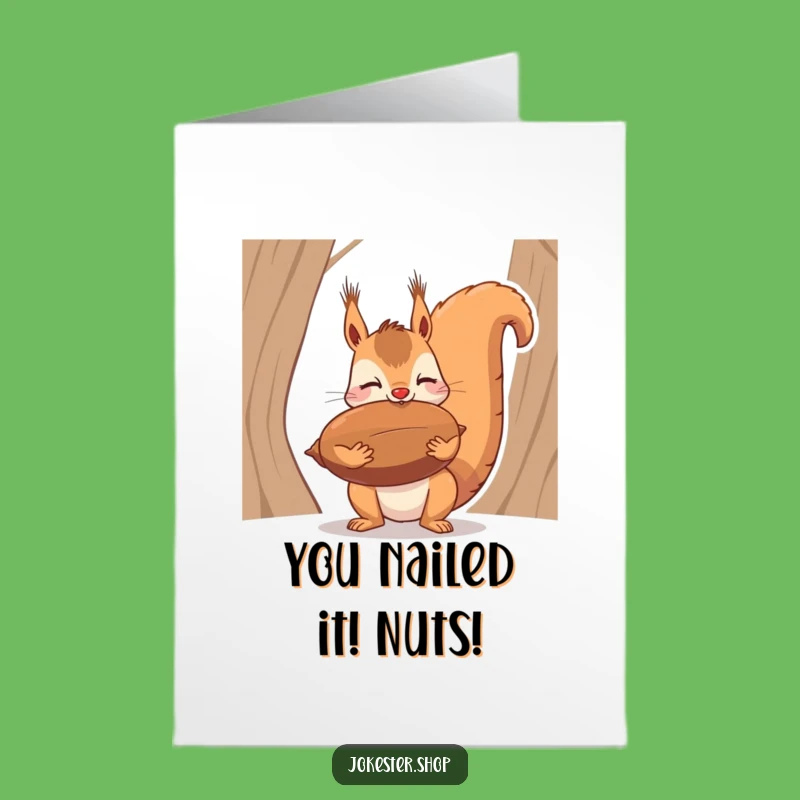 Free Printable Congrats Card: Squirrel Nut Balancing Act for a Funny Downloadable Gift