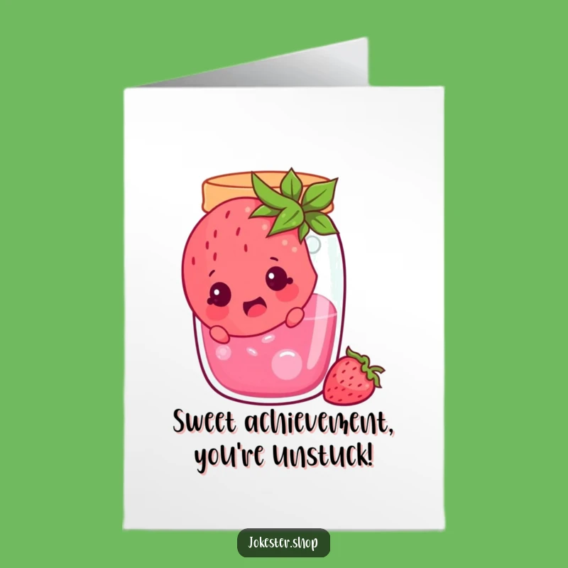 Free Printable Funny Congrats Card: Strawberry Jam Surprise - Hilarious Downloadable Gift