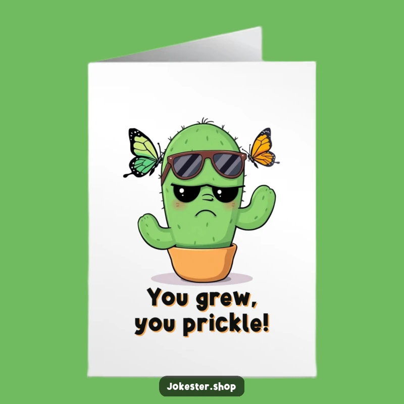 Free Printable Congrats Card: Cool Cactus's Annoyance, Celebrate Success