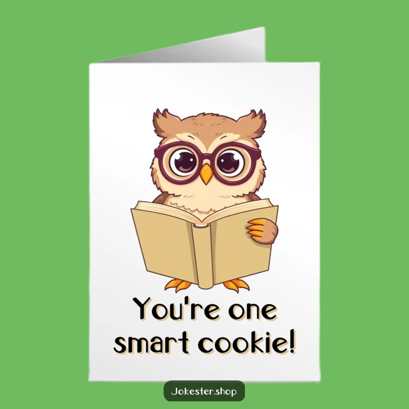 Free Printable Confused Owl Congrats Card: Big Book Funny Downloadable Celebration