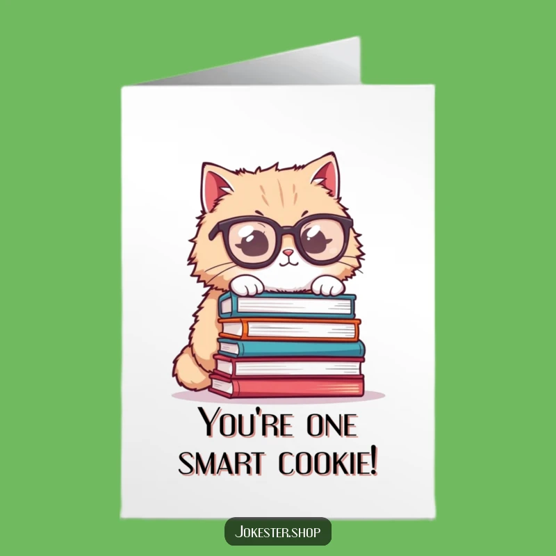 Free Printable Cat Card: Smarty Pants Congrats Downloadable Gift for Achievers