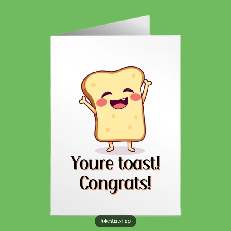 Free Printable Funny Toast Congrats Card: Giggling Handstand Wobble Downloadable