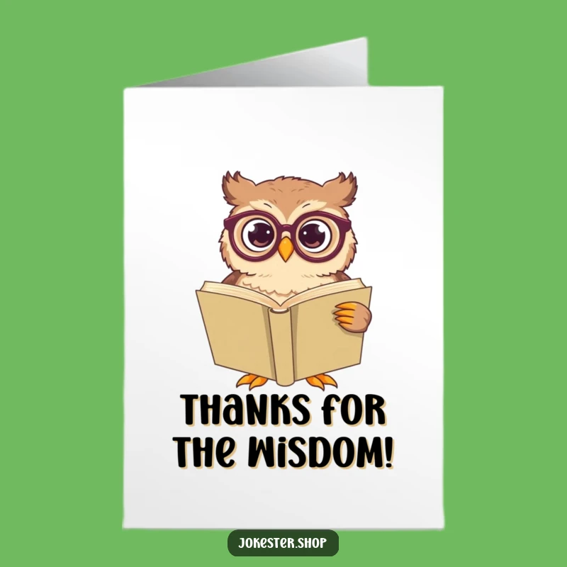 Free Printable Confused Owl Thank You Card: Big Book Funny Downloadable Gratitude