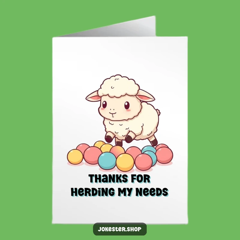 Free Printable Sheep Thanks Card - Funny Downloadable Gift for Appreciation
