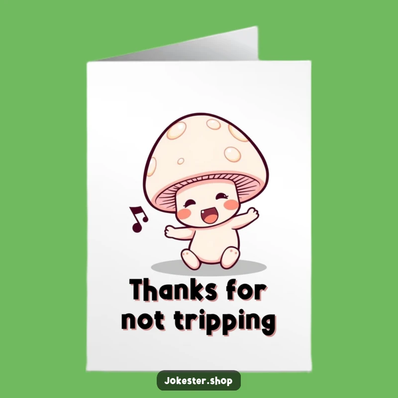 Free Printable Thank You Card: Mushroom's Funny Trip, Downloadable Gift