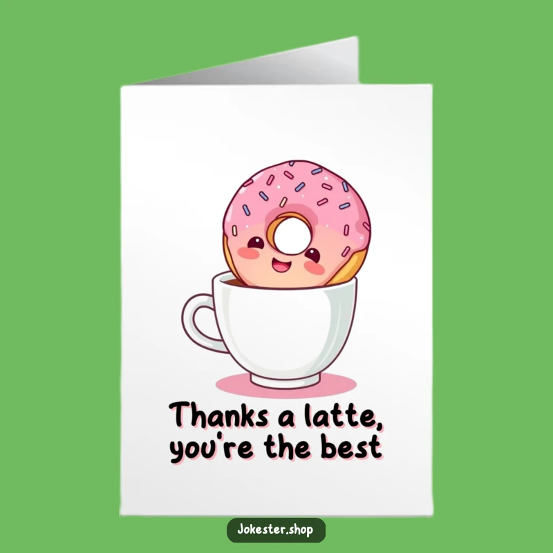 Free Printable Thank You Card: Giggling Donut Coffee Spill Funny Downloadable Gift