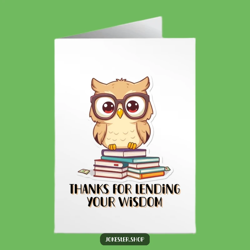 Free Printable Thank You Card: Startled Owl Scholar, Humorous Downloadable Gift