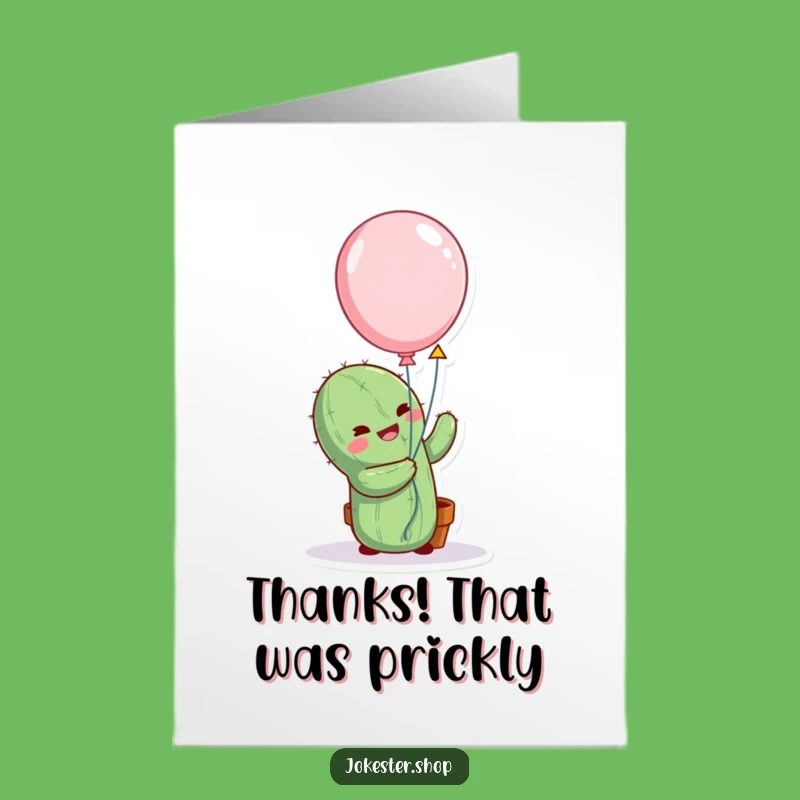 Free Printable Thank You Card: Cactus Balloon Hug Fiasco, Funny Downloadable Gratitude
