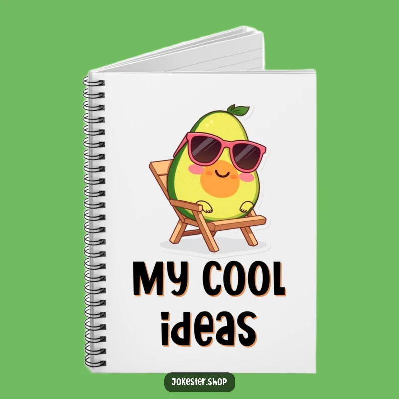 Funny Avocado Notebook - Sunglasses Beach Lounger Journal for Cool Notes Funny Gift