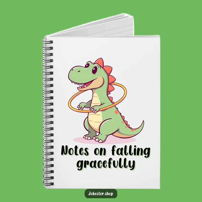 Funny Dinosaur Hula Hoop Fail Notebook, Jot Down Laughs and Ideas