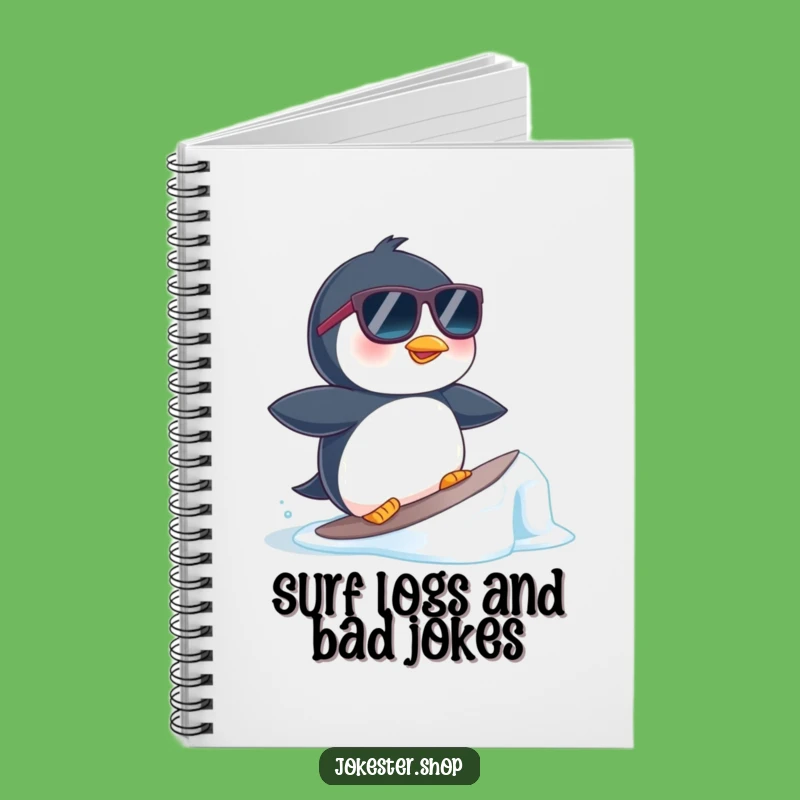 Funny Penguin Surfer Notebook - 😎 Cool Journal for Your Best Ideas