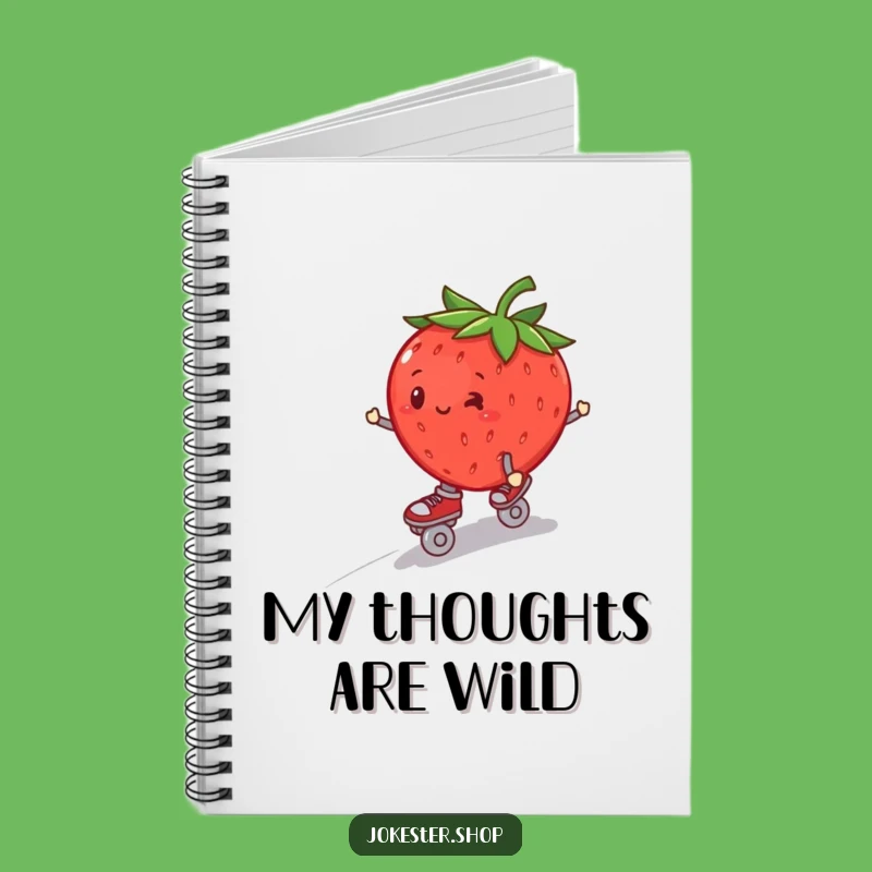 Funny Strawberry Roller Skate Notebook - Journal Your Adventures, Essential Funny Gift