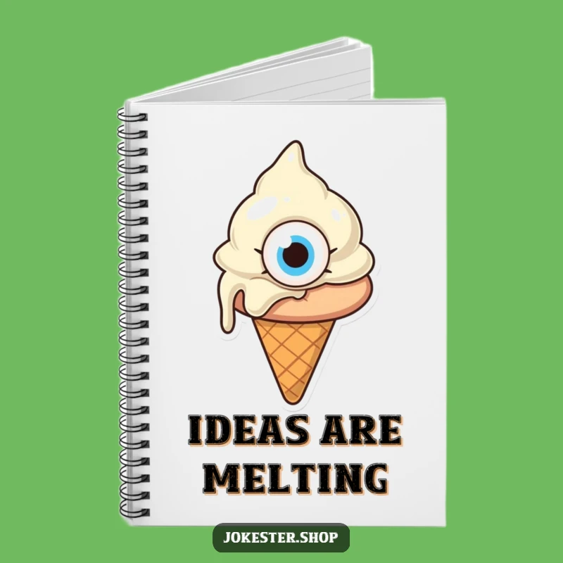 Funny Confused Melting Ice Cream Notebook - Jot Down Sweet Thoughts Gift!