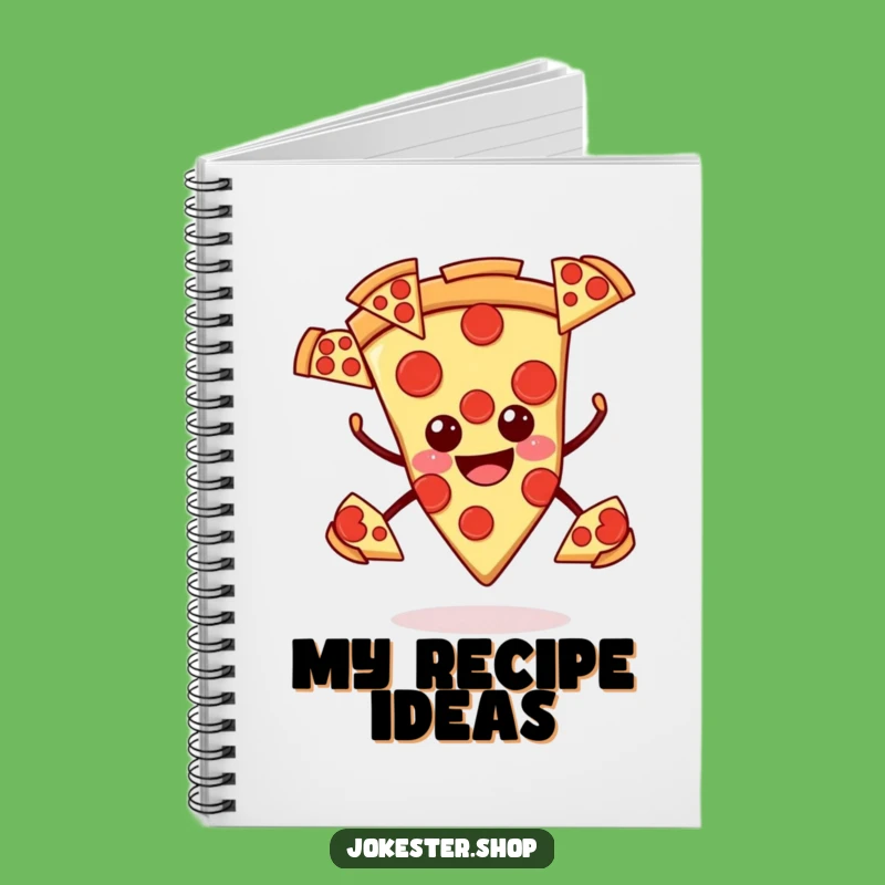 Funny Smiling Pizza Notebook - Juggling Ideas, Great Humorous Gift Journal