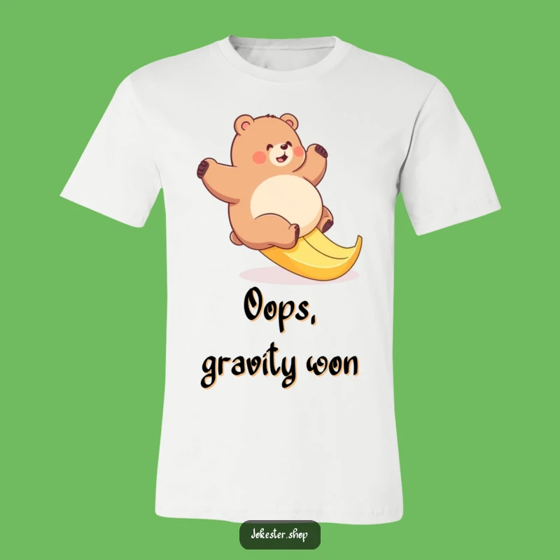Funny Bear Banana Slip T-Shirt: Wear Your Humor with this Hilarious Animal Tee