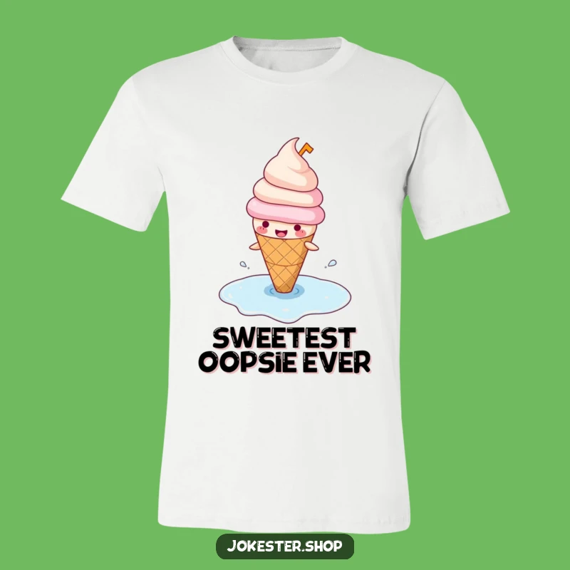 Funny Ice Cream Slipping T-Shirt - Wear Your Sweetest Mishaps Proudly