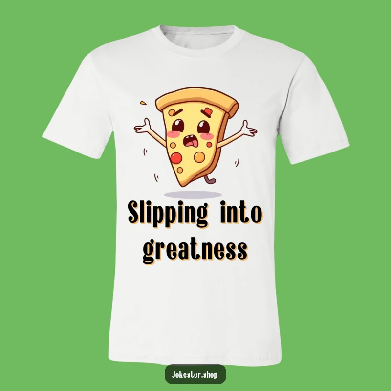 Funny Pizza Slide Tee - Relatable Food Humor Shirt, Great Funny Gift
