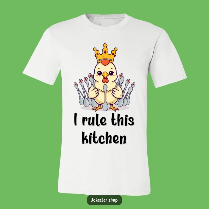 Funny Rubber Chicken King T-Shirt - Spoon Army Commander Tee Gift