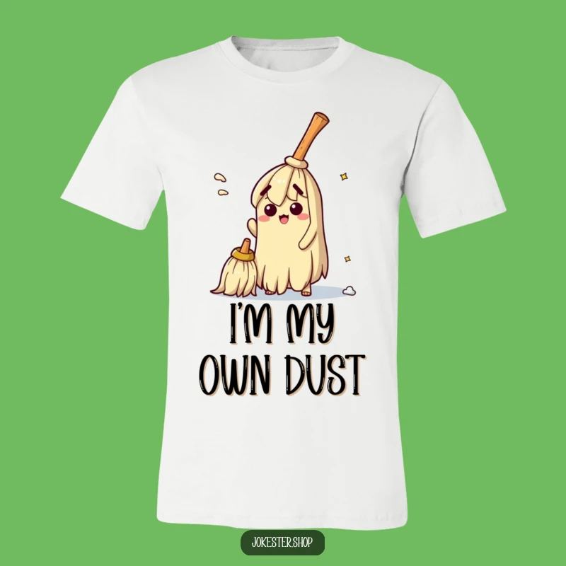 Funny Bewildered Broom T-Shirt - Hilarious Cleaning Day Apparel Gift