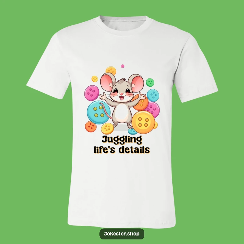 Funny Mouse Juggling Tee: Hilarious Apparel for Button Enthusiasts