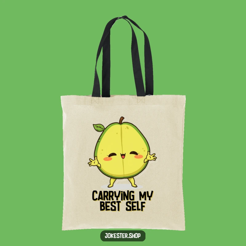 Funny Avocado Split Tote Bag: Durable Confident Fruit Carryall for a Hilarious Gift