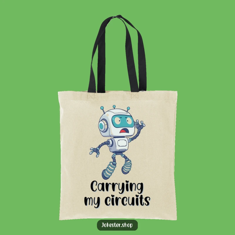 Funny Robot Spring Legs Tote Bag - Carry Your Essentials with a Pop!