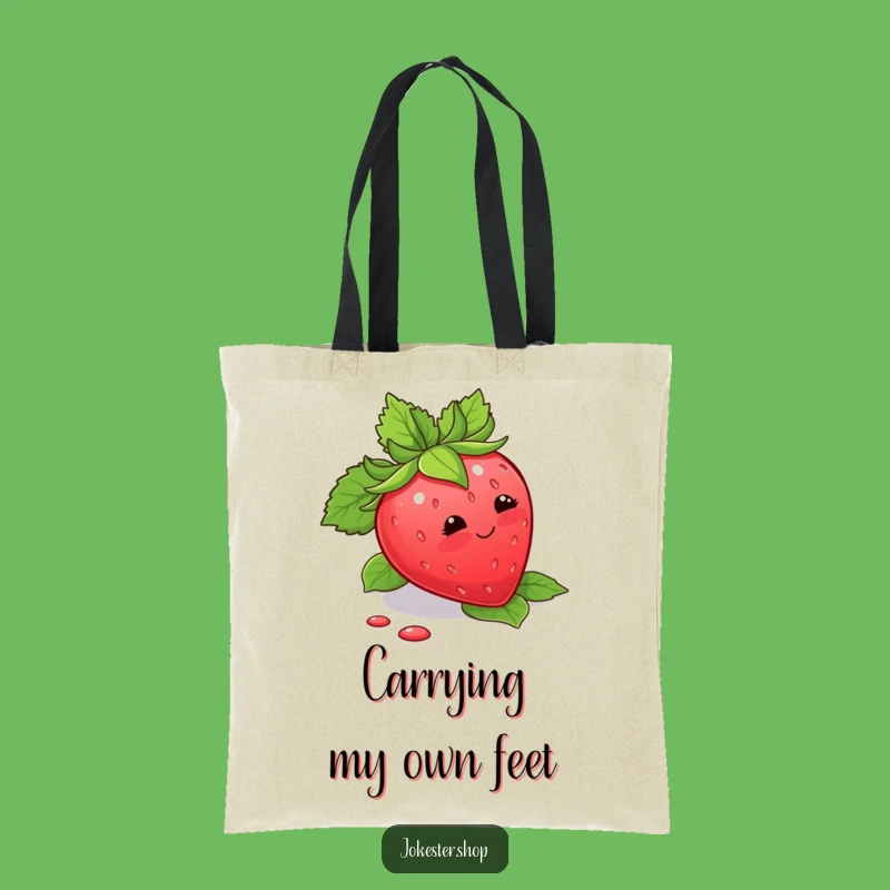 Funny Strawberry Trip Tote Bag: Durable Blushing Fruit Carryall for a Hilarious Gift