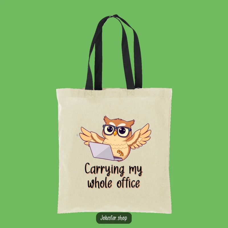 Funny Owl Tote Bag: Carry Your Chaos with Tech Humor, Perfect Gift!